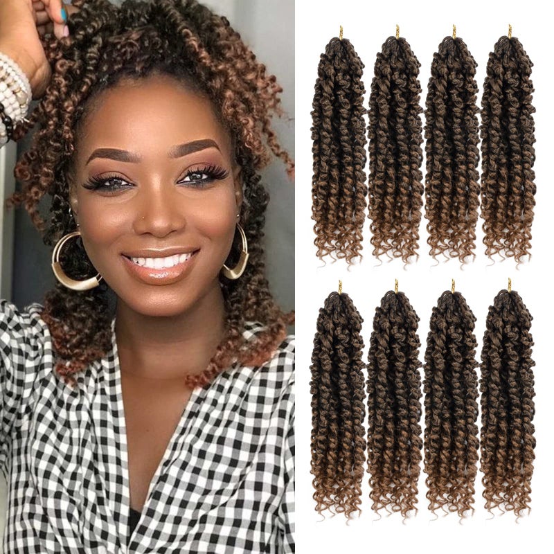 Nice One PreTwisted Passion Twist Hair 8 Packs 112 Strands Pre Looped Passion Twist Braiding Hair for Women Short Passion Twists Crochet Hair Synthetic Hair Extensions 10 Inch Pack of 8 T30